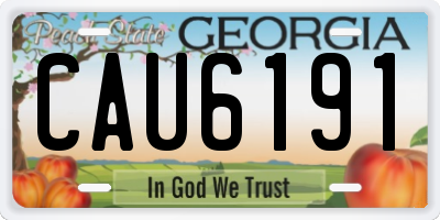 GA license plate CAU6191