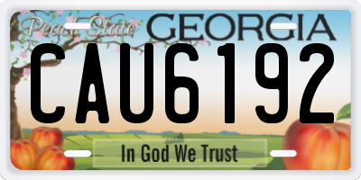 GA license plate CAU6192