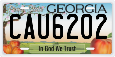 GA license plate CAU6202