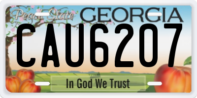 GA license plate CAU6207