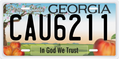 GA license plate CAU6211