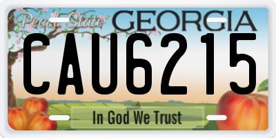 GA license plate CAU6215