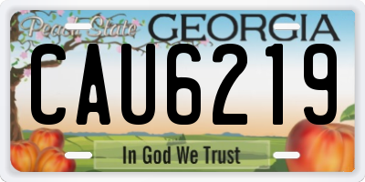 GA license plate CAU6219