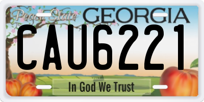 GA license plate CAU6221