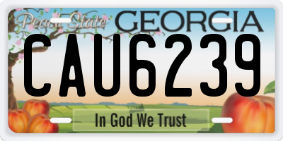 GA license plate CAU6239