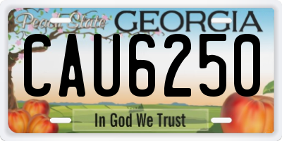 GA license plate CAU6250