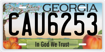 GA license plate CAU6253