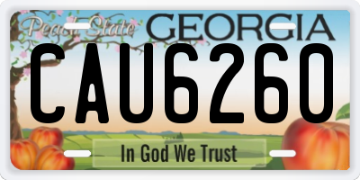 GA license plate CAU6260