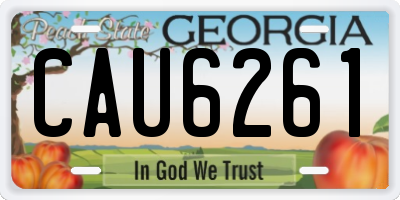 GA license plate CAU6261