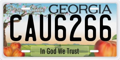 GA license plate CAU6266