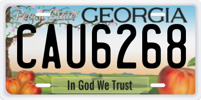 GA license plate CAU6268