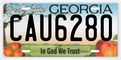 GA license plate CAU6280