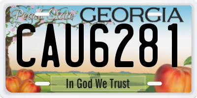 GA license plate CAU6281