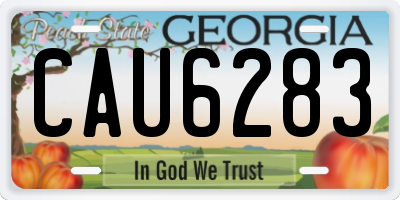GA license plate CAU6283