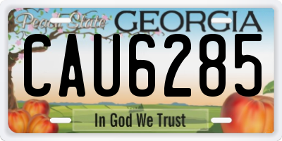 GA license plate CAU6285