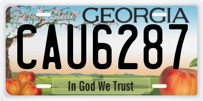 GA license plate CAU6287