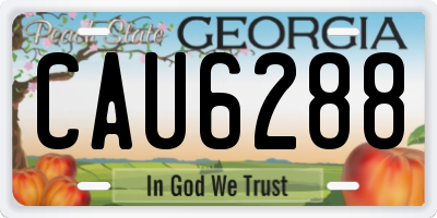 GA license plate CAU6288