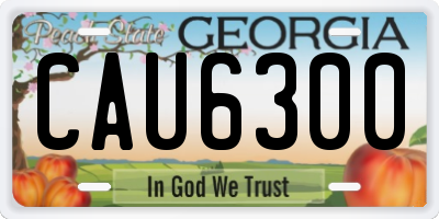 GA license plate CAU6300