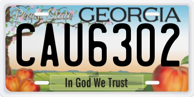 GA license plate CAU6302
