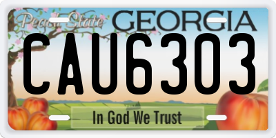 GA license plate CAU6303