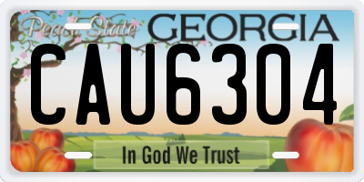 GA license plate CAU6304