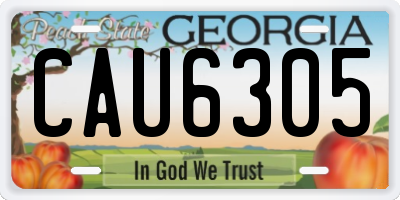 GA license plate CAU6305
