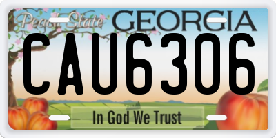 GA license plate CAU6306