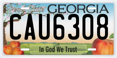 GA license plate CAU6308