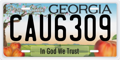 GA license plate CAU6309