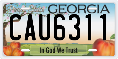 GA license plate CAU6311
