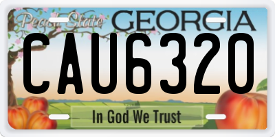 GA license plate CAU6320