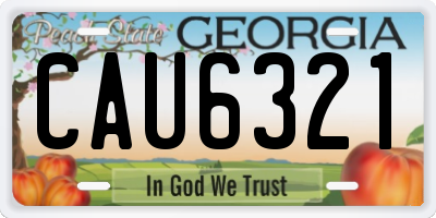 GA license plate CAU6321