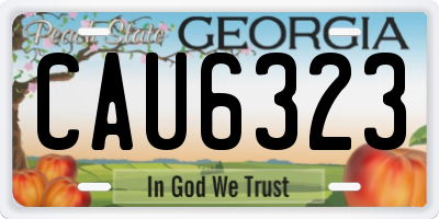 GA license plate CAU6323