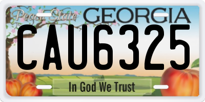 GA license plate CAU6325