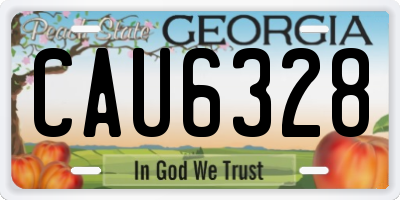 GA license plate CAU6328