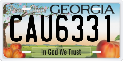 GA license plate CAU6331