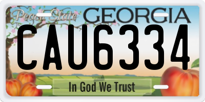 GA license plate CAU6334