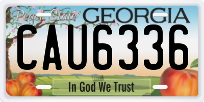 GA license plate CAU6336