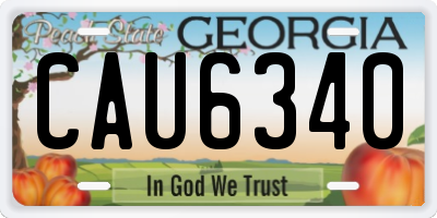 GA license plate CAU6340