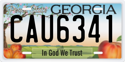 GA license plate CAU6341