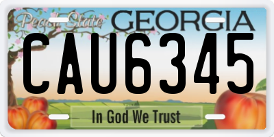 GA license plate CAU6345