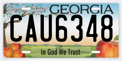 GA license plate CAU6348