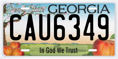 GA license plate CAU6349