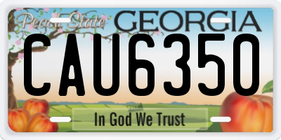 GA license plate CAU6350