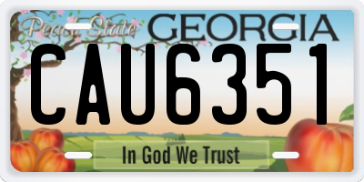 GA license plate CAU6351