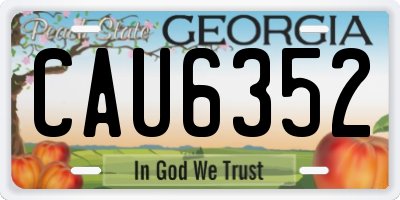 GA license plate CAU6352