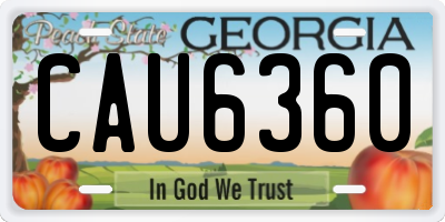 GA license plate CAU6360