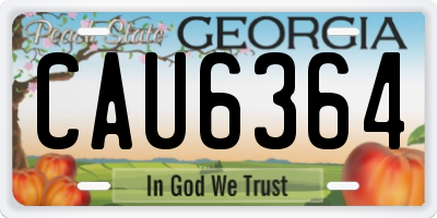 GA license plate CAU6364