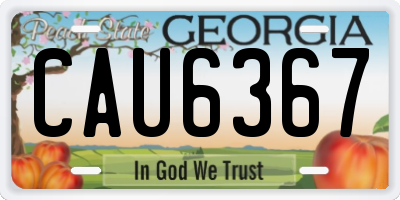 GA license plate CAU6367