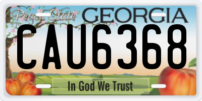 GA license plate CAU6368
